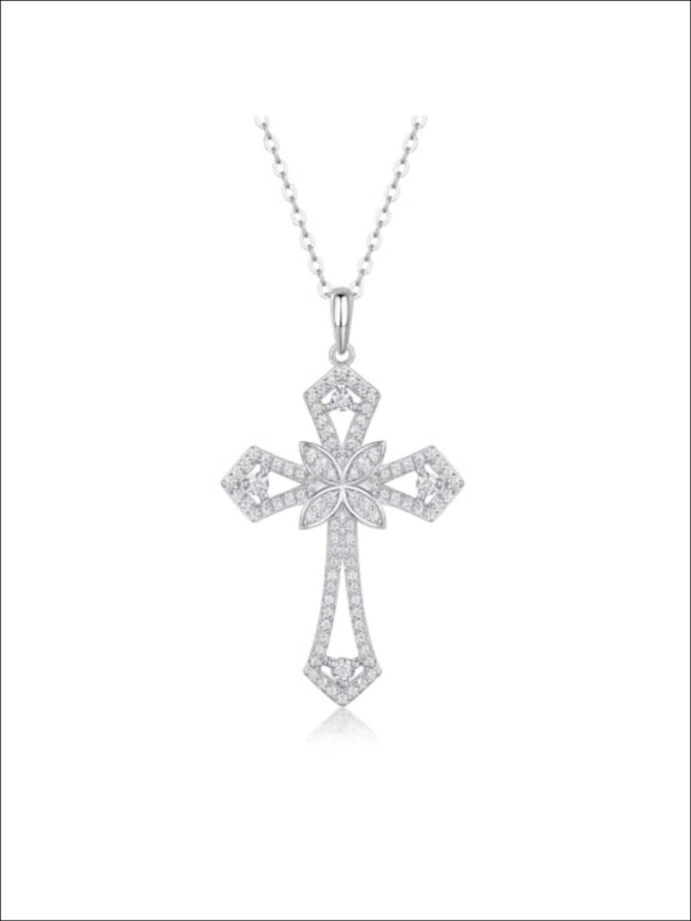 14K Gold VVS1 Diamond Cross Pendant Necklace 0.5ct Women Fine Jewelry